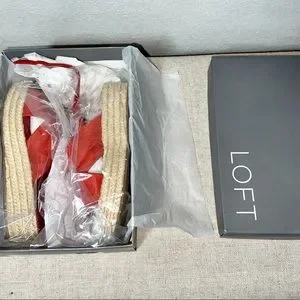 LOFT | Shoes | Loft Red Flat Form Espadrille Sandals | Poshmark display picture 1